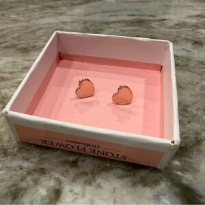 Small Rose Gold Heart Earrings